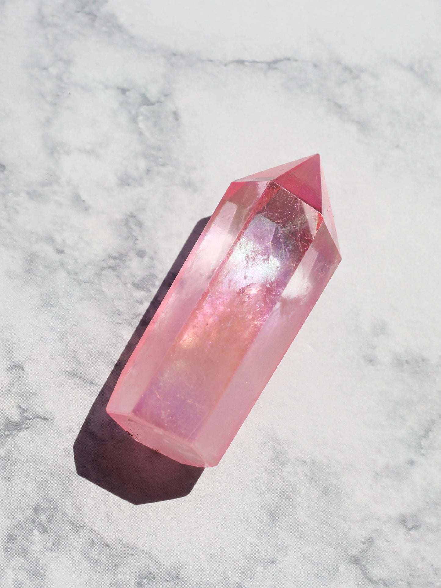 Pink Aura Polished Quartz Tower