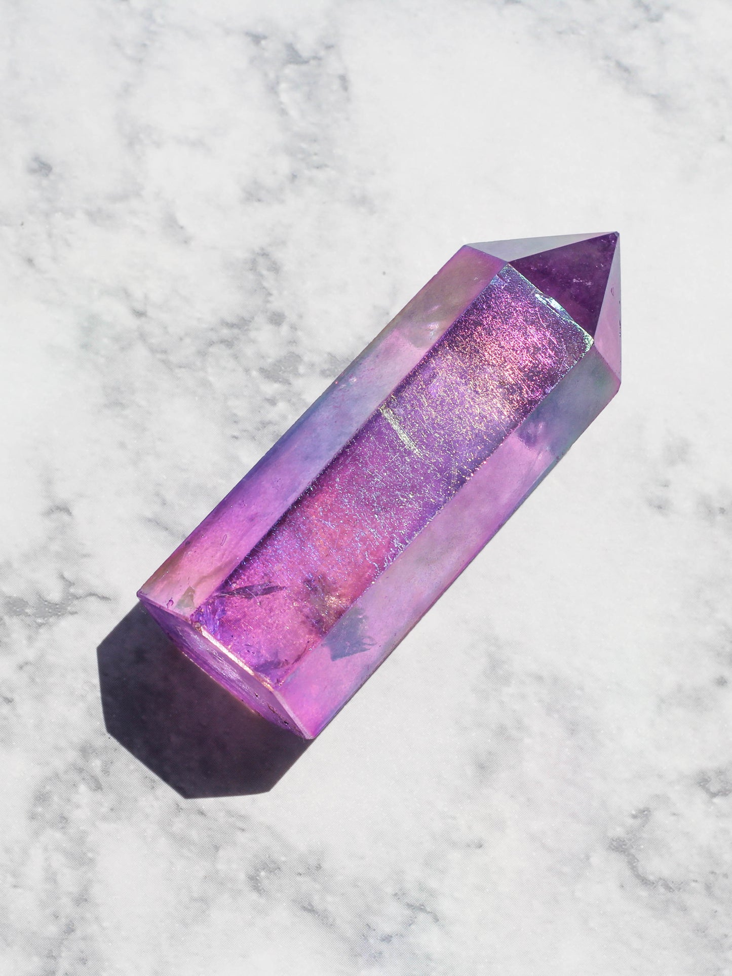 Purple Aura Polished Quartz Tower