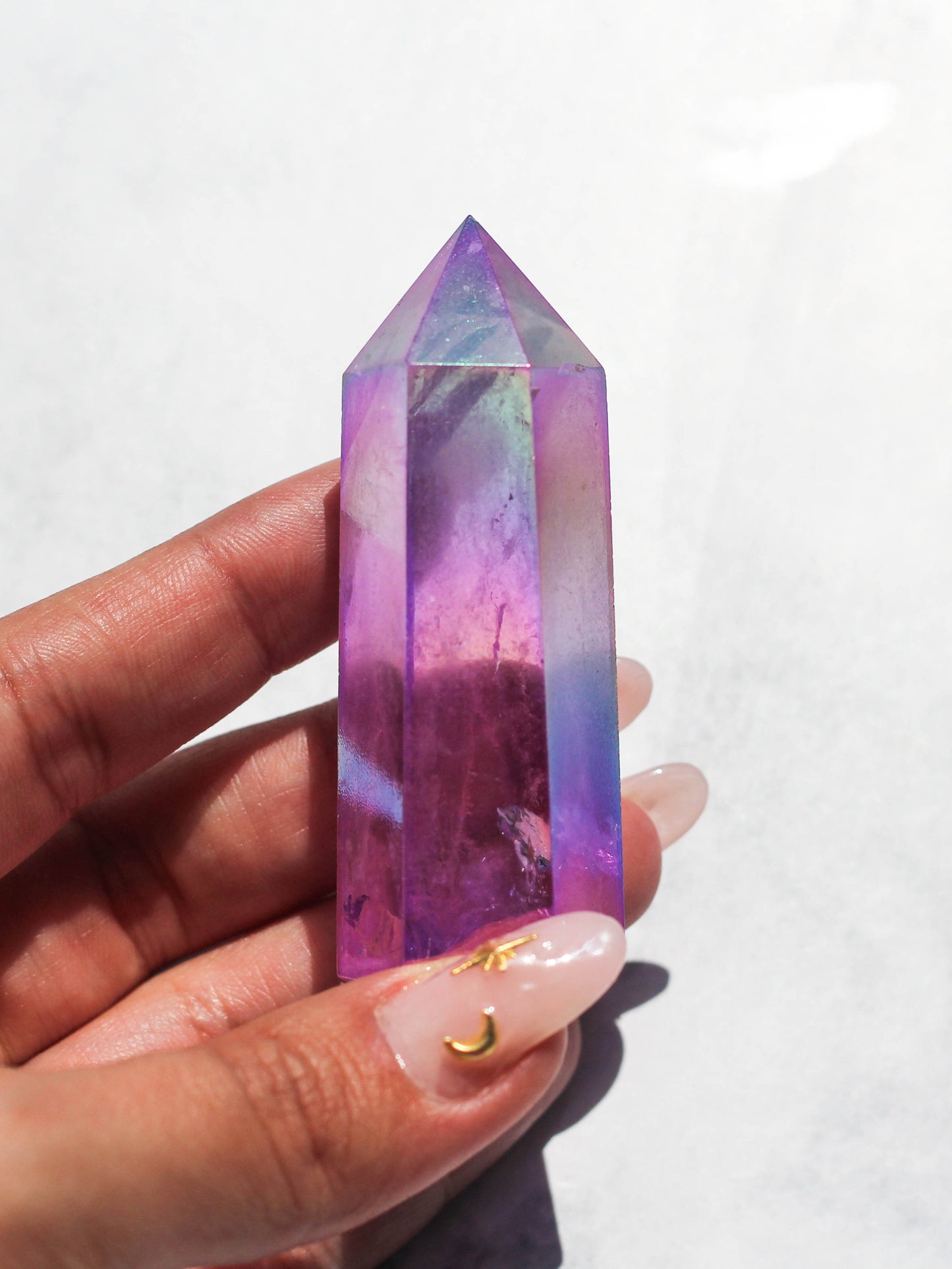 Purple Aura Polished Quartz Tower