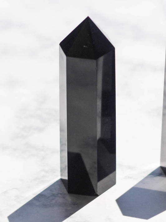 Black Obsidian Crystal Tower