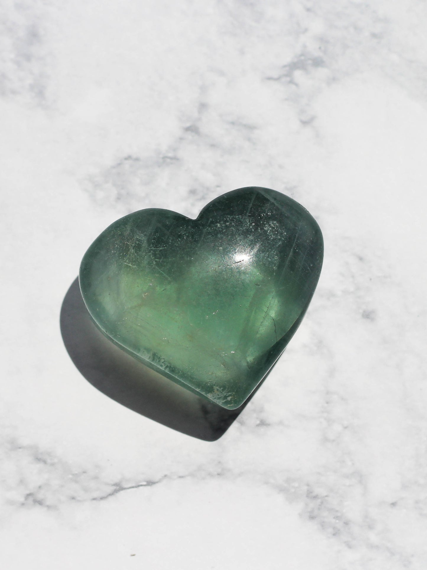 Green Fluorite Crystal Heart