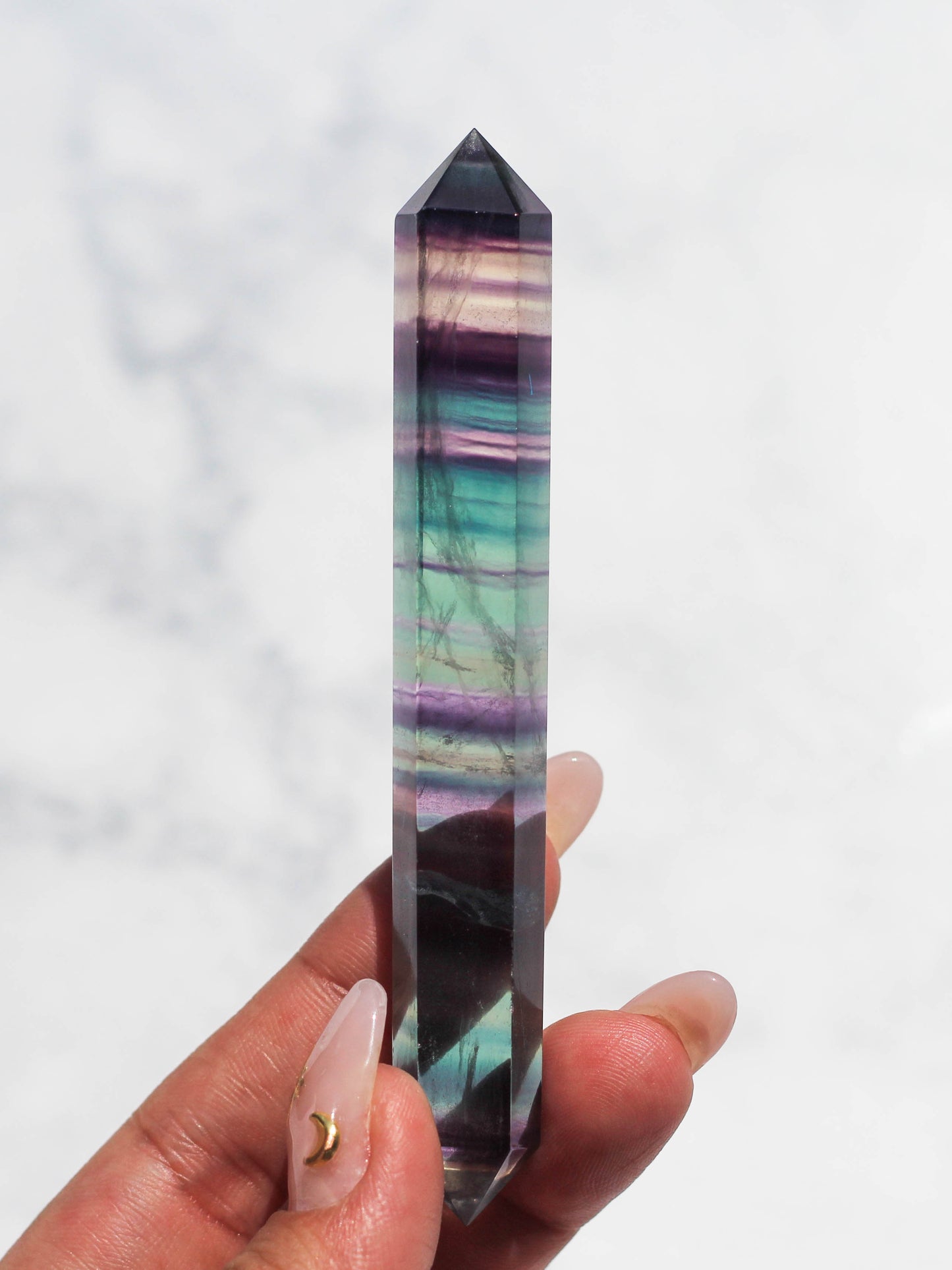 Rainbow Fluorite Double Terminated Crystal