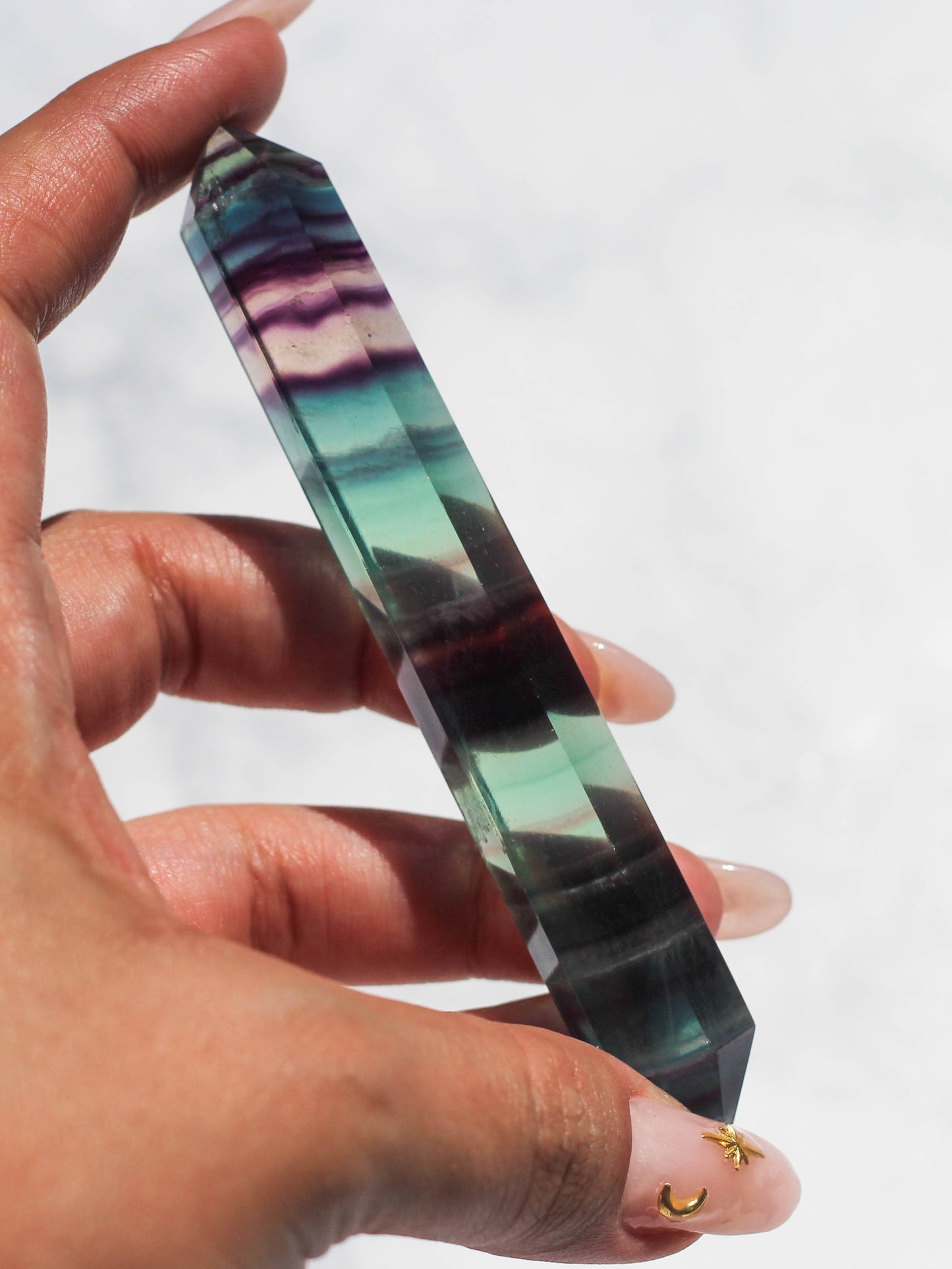 Rainbow Fluorite Double Terminated Crystal