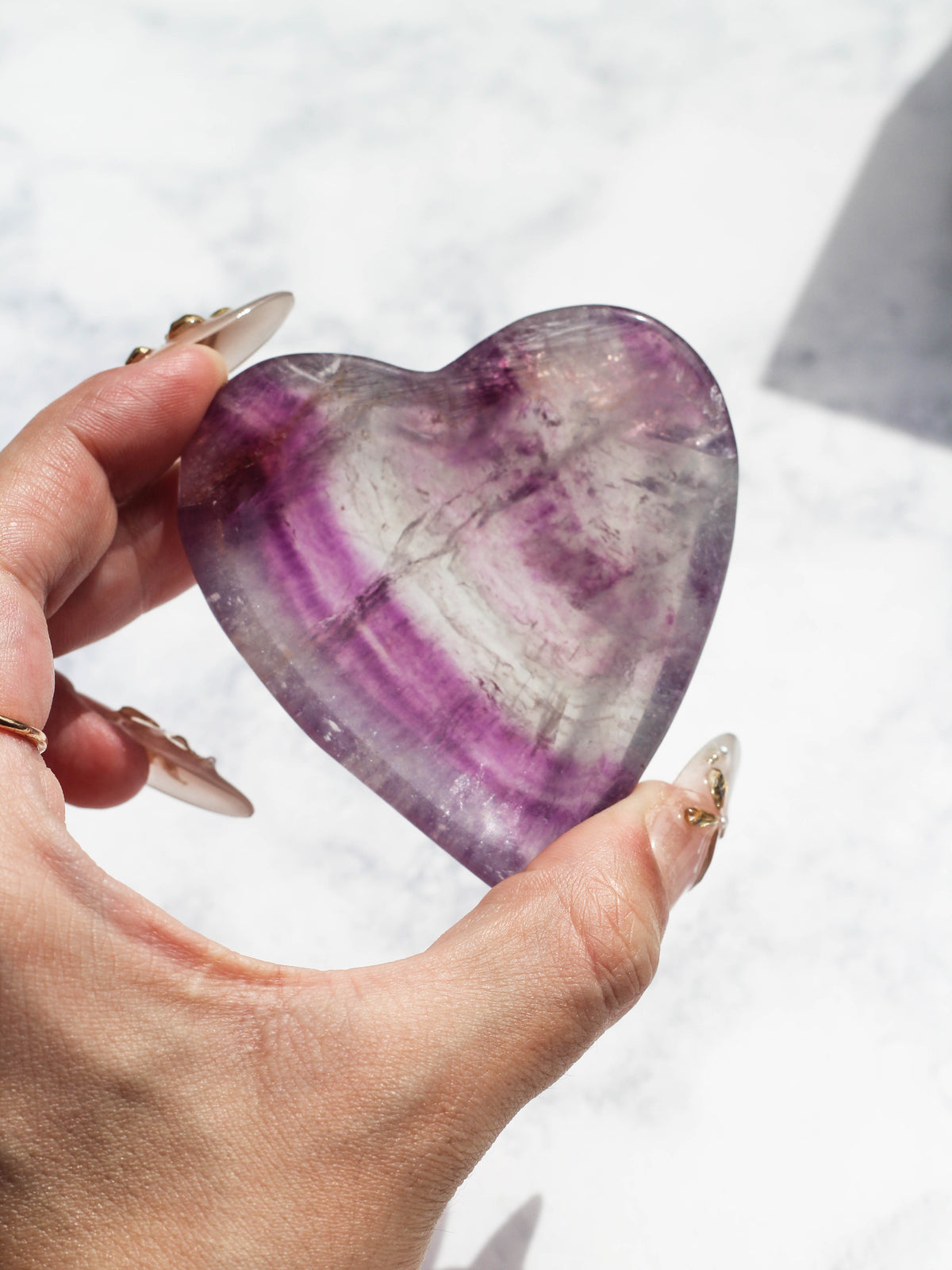 Rainbow Fluorite Heart Dish