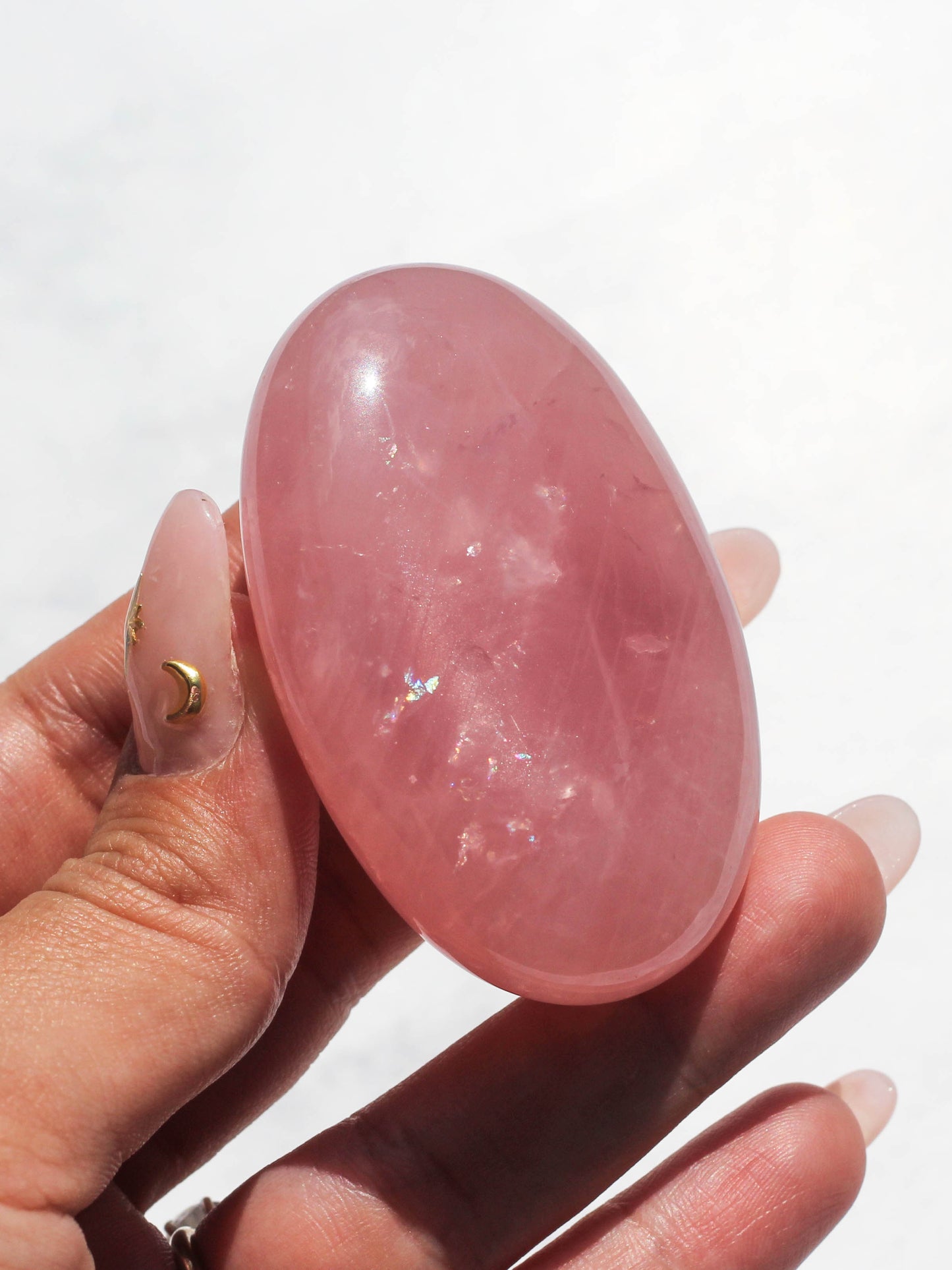 Rose Quartz Palm Stone