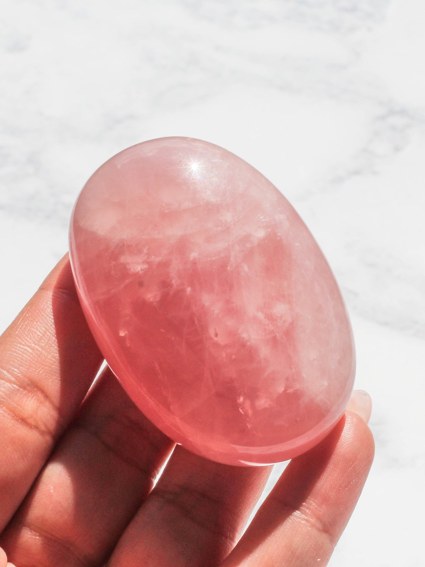 Rose Quartz Palm Stone