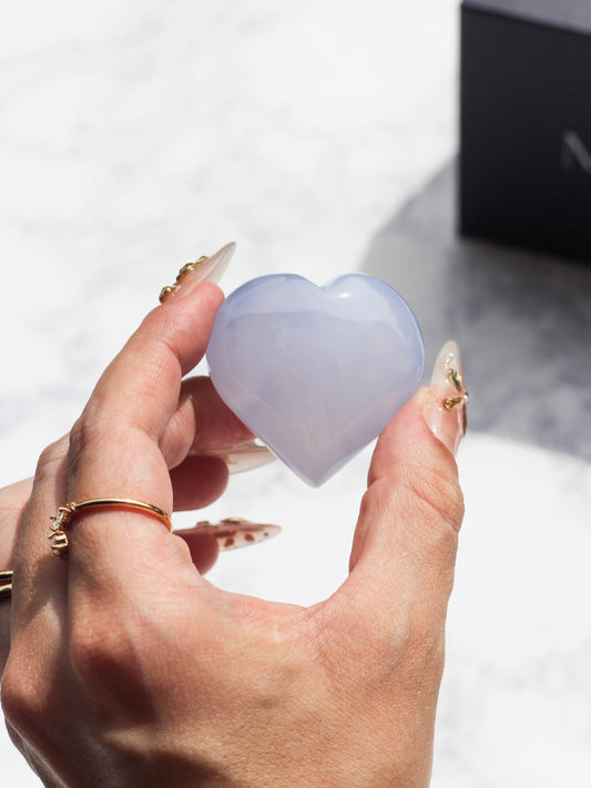 Blue Chalcedony Puffy Heart