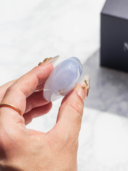 Blue Chalcedony Puffy Heart