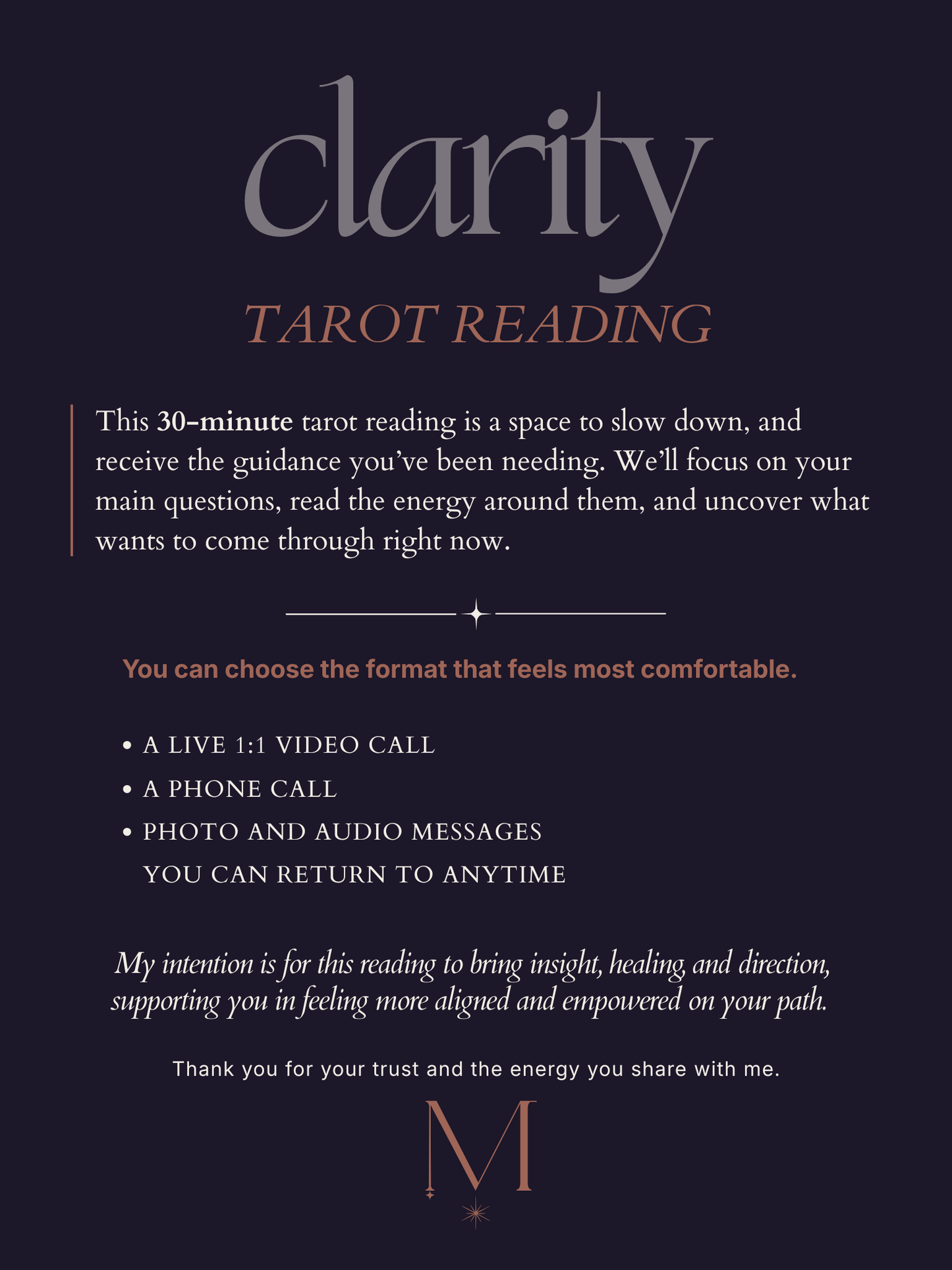 Tarot Reading ✦ Clarity Session
