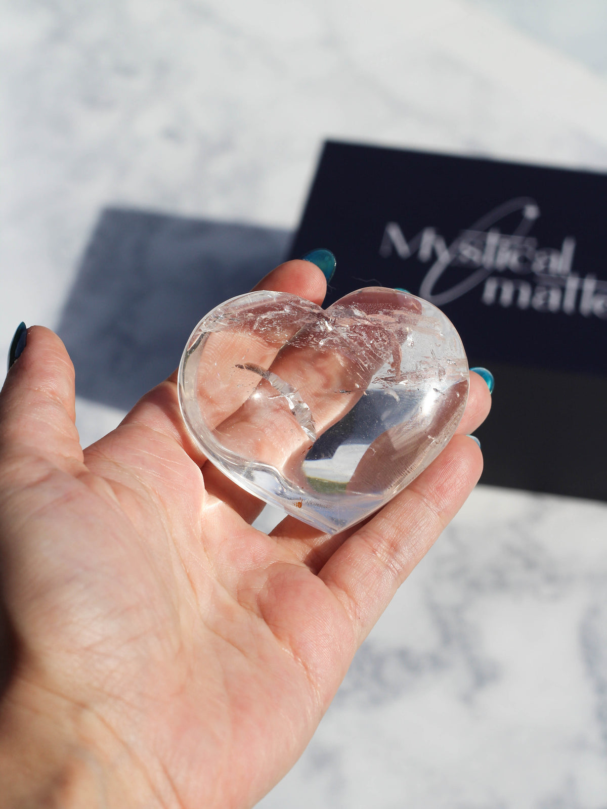Clear Quartz Puffy Heart (large)