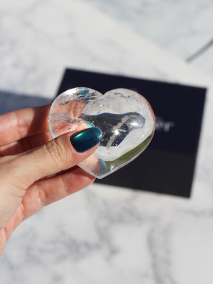 Clear Quartz Puffy Heart (large)