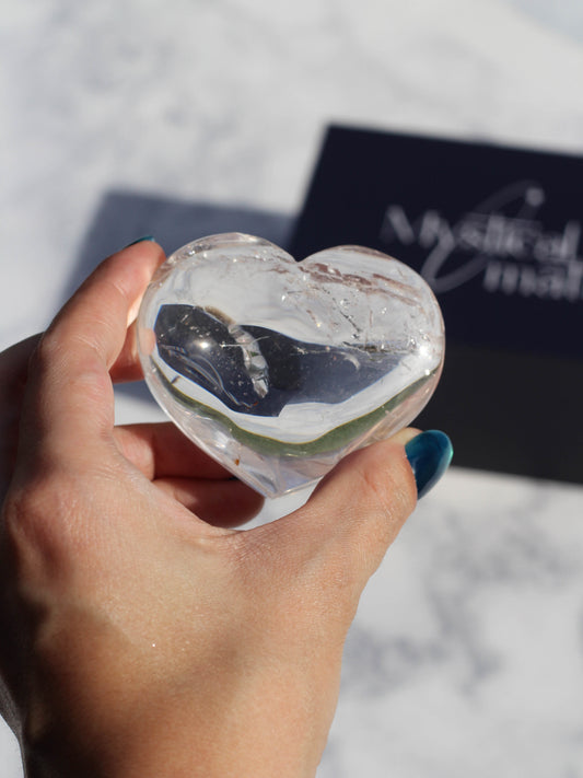 Clear Quartz Puffy Heart (large)
