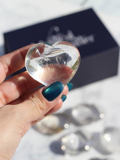 Clear Quartz Puffy Heart (small)