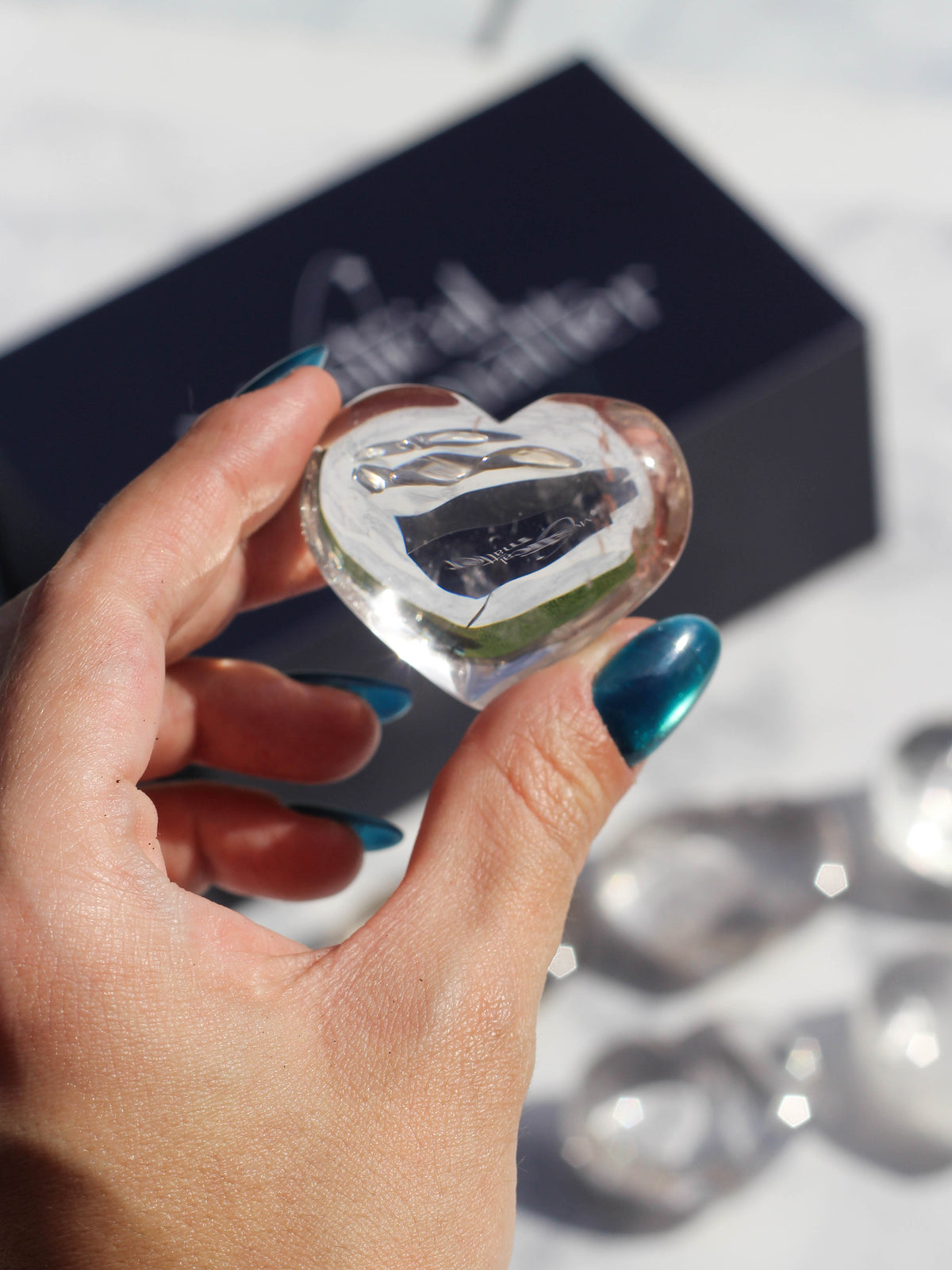 Clear Quartz Puffy Heart (small)