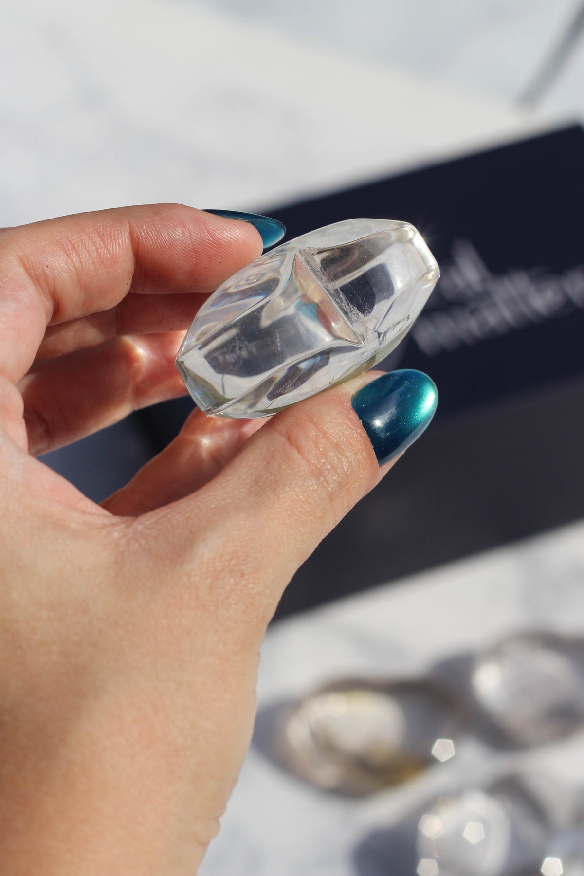 Clear Quartz Puffy Heart (small)