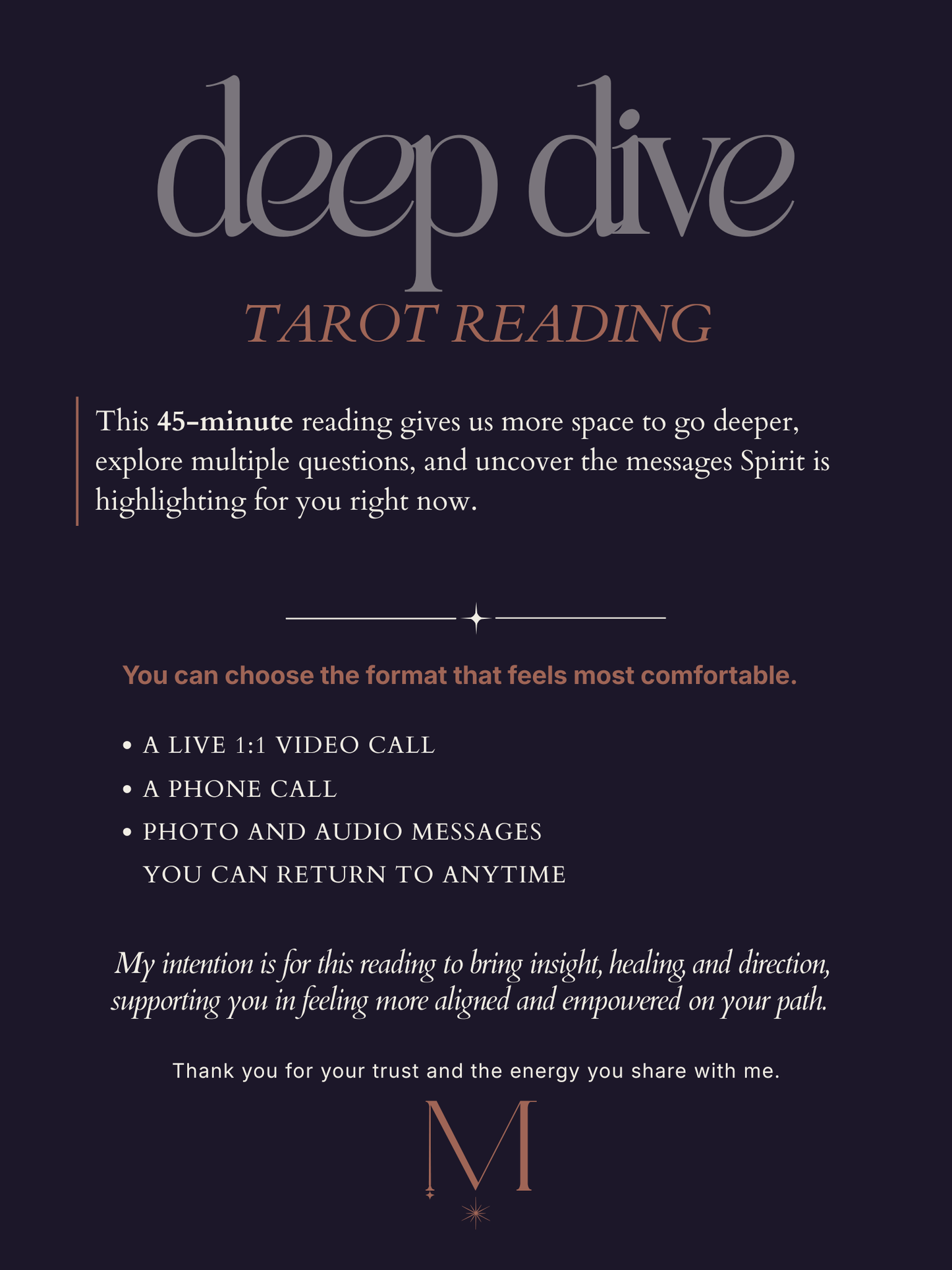 Tarot Reading ✦ Deep Dive Session