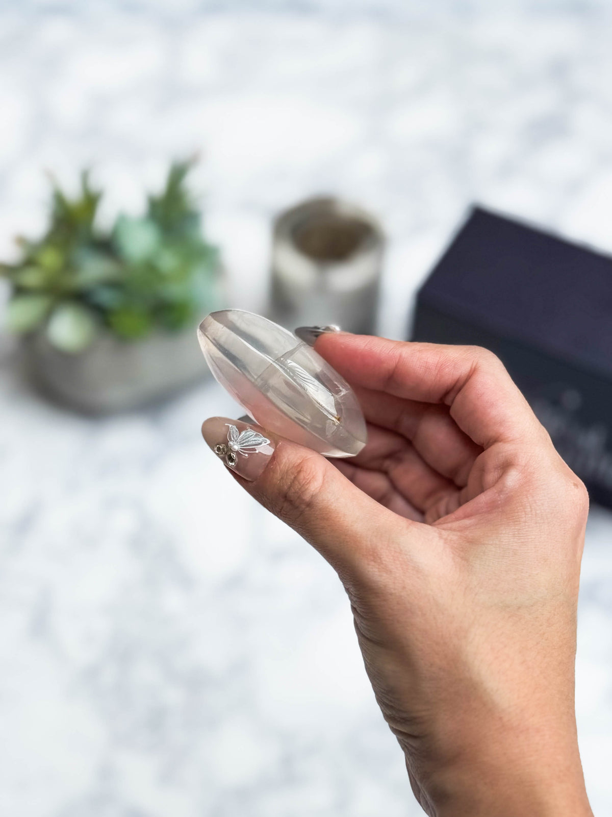 Girasol Quartz Palm Stone
