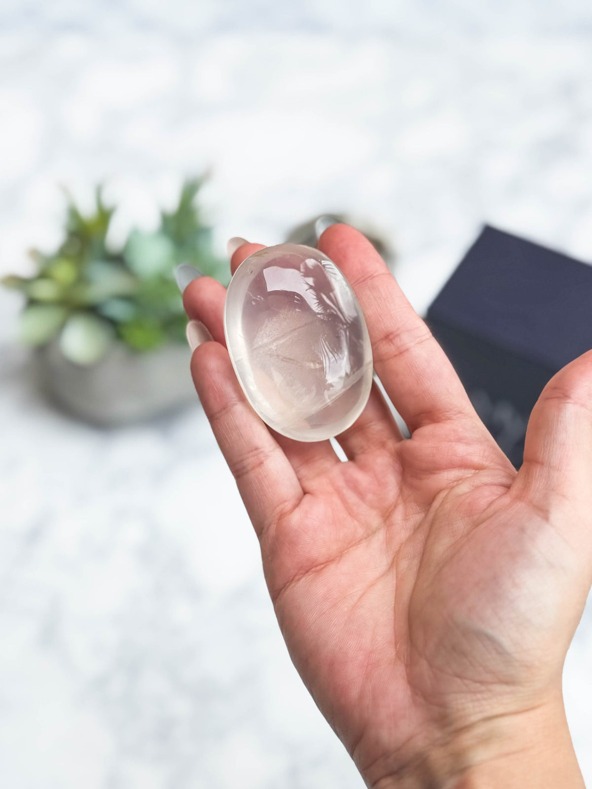 Girasol Quartz Palm Stone