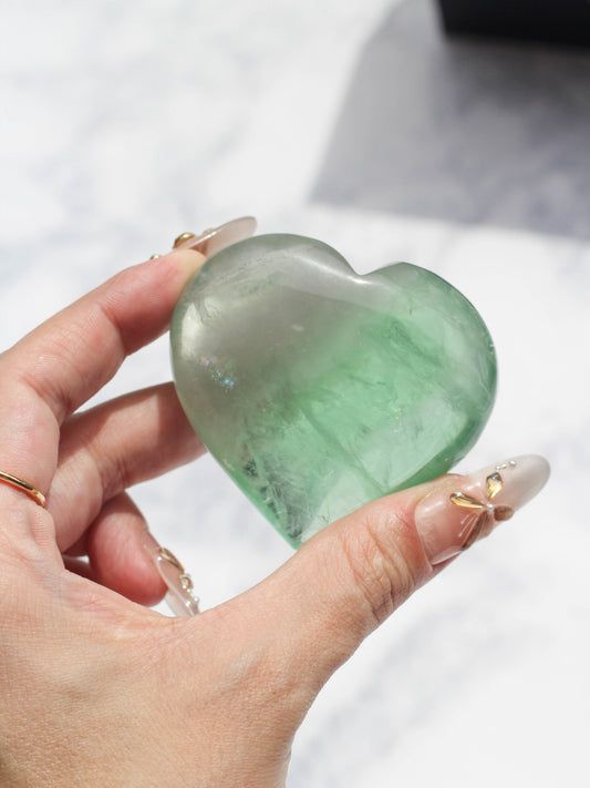 Green Fluorite Puffy Heart I