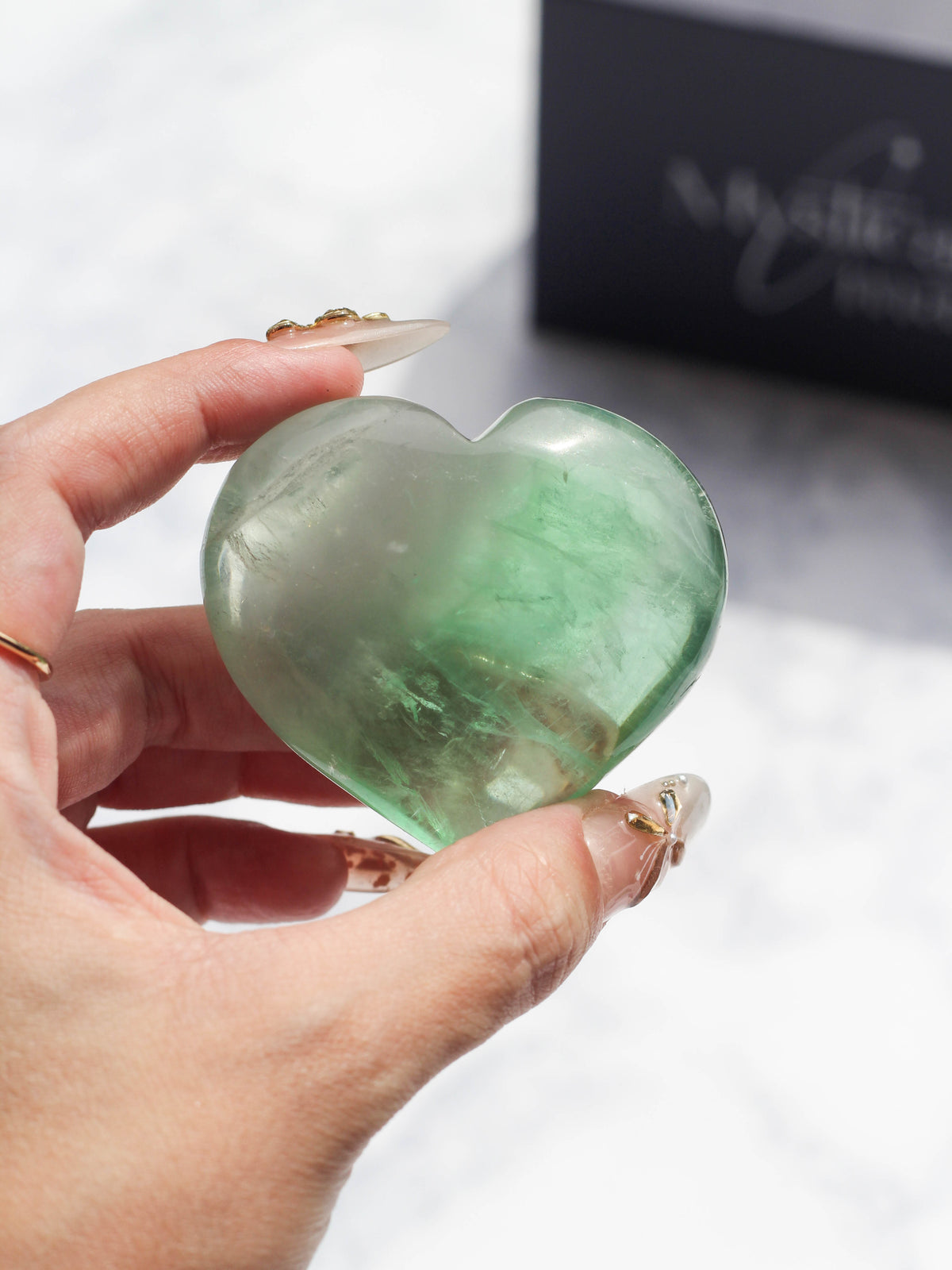 Green Fluorite Puffy Heart I