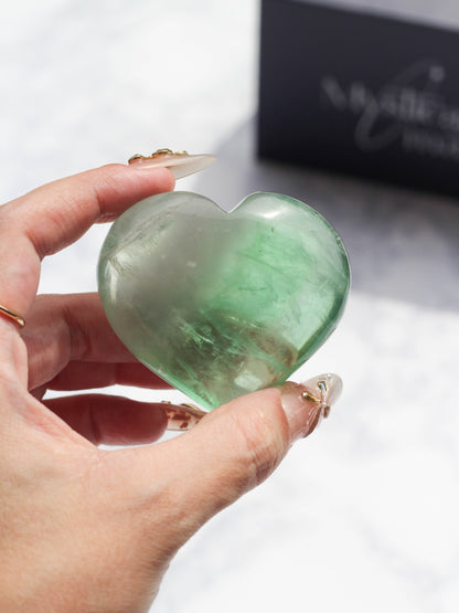 Green Fluorite Puffy Heart I