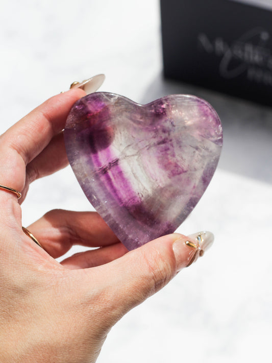 Rainbow Fluorite Heart Dish