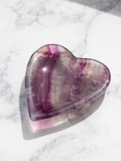 Rainbow Fluorite Heart Dish